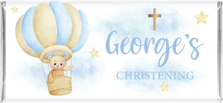 Teddy in Hot Air Balloon & Cross Chocolates