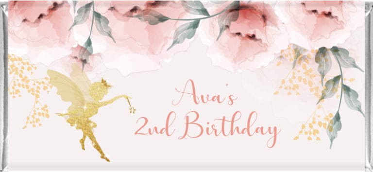 Floral Fairy Personalised Chocolate Bar Favours