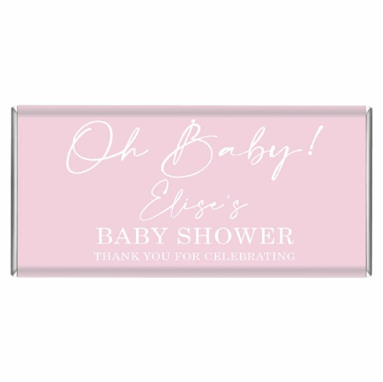 Oh Baby Pastel Pink Personalised Chocolate Bars