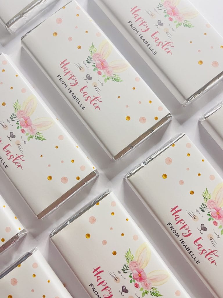 Sweet Floral Bunny Personalised Easter Chocolate