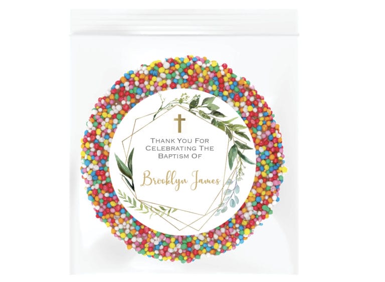 Olive Leaves & Gold Cross Custom Giant Chocolate Freckle