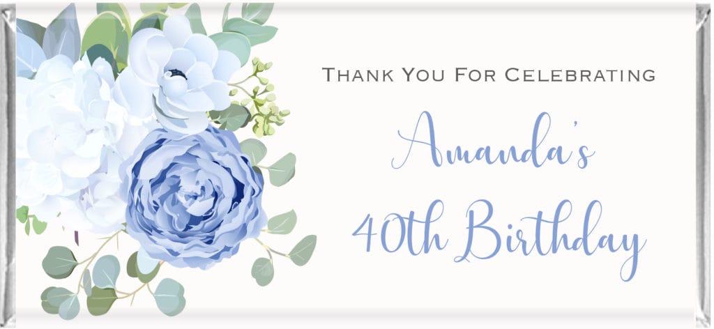 Blue Florals Personalised Chocolate Bars