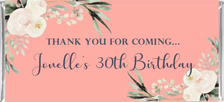 Peach Florals Personalised Chocolate Bars
