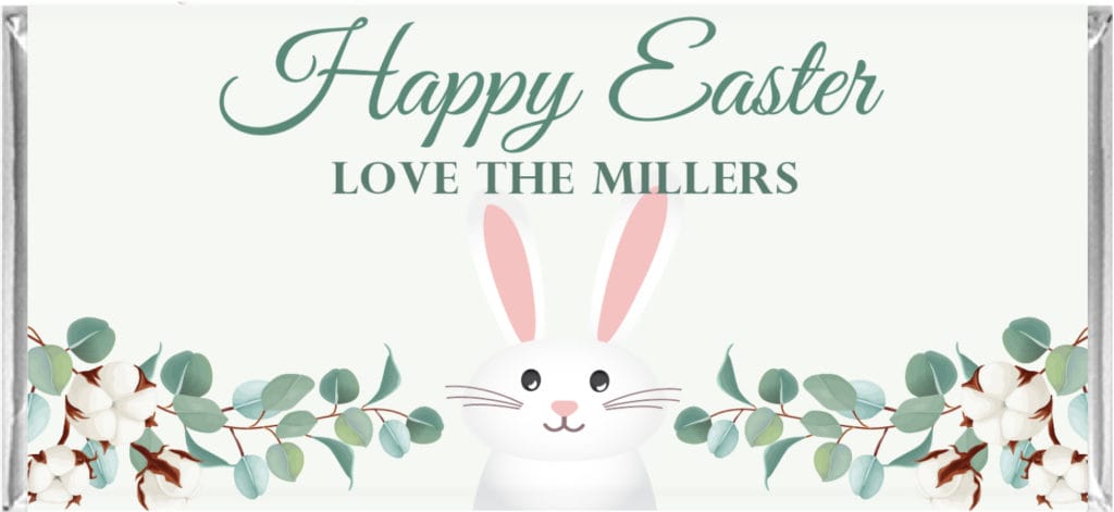 eucalyptus bunny personalised chocolates