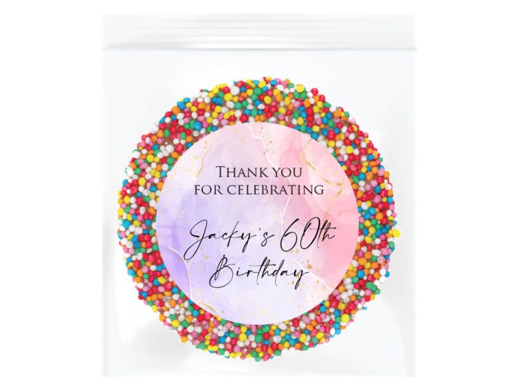 Purple & Pink Marble Personalised Giant Chocolate Freckle