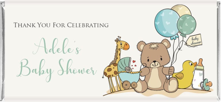 Teddy & Friends Personalised Baby Shower Chocolates