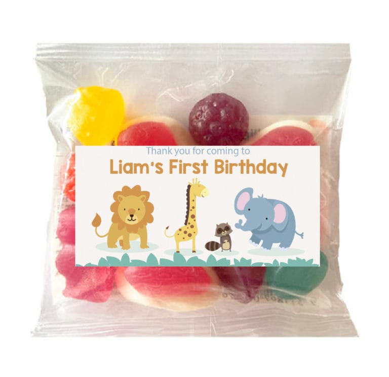 Jungle Buddies Personalised Lolly Bags
