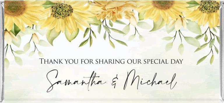 Sunflower Waterfall Personalised Chocolate Bars