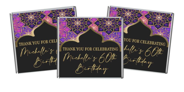 Arabian Nights Theme Petite Personalised Chocolates