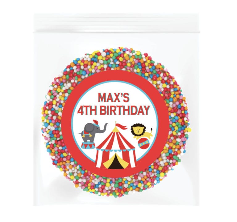 Circus Themed Personalised Giant Chocolate Freckle