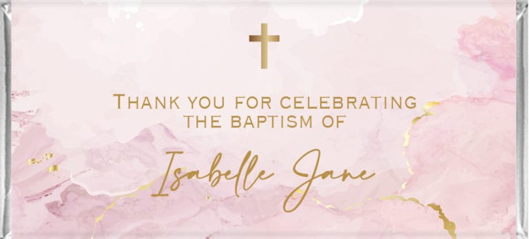 Luxury Pink & Gold Marble & Cross Chocolate Bars