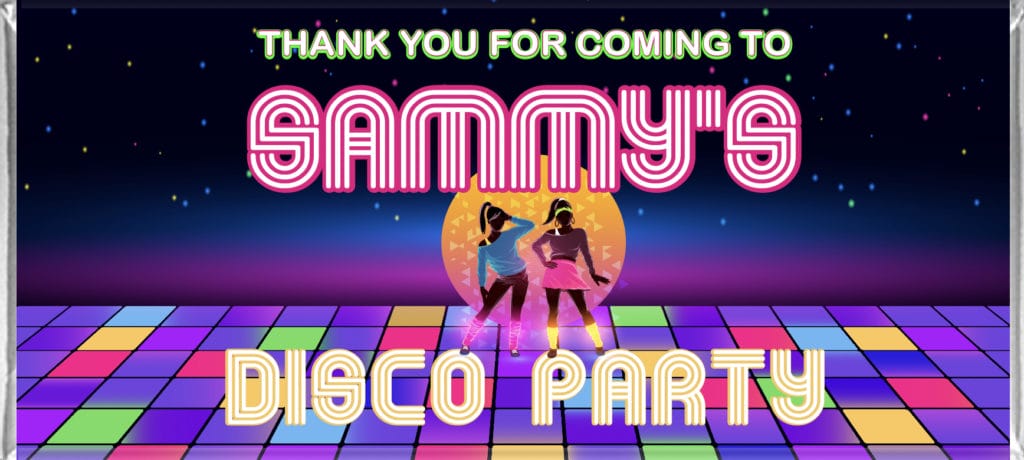 Disco Party Neon Theme Personalised Chocolate Bars