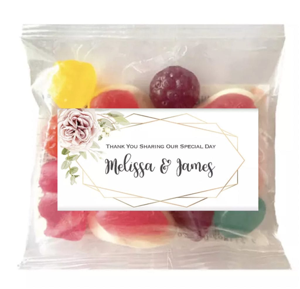 Pink Rose & Gold Personalised Lolly Bags