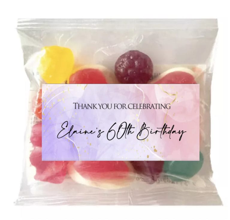 Purple & Pink Marble Personalised Lolly Bags