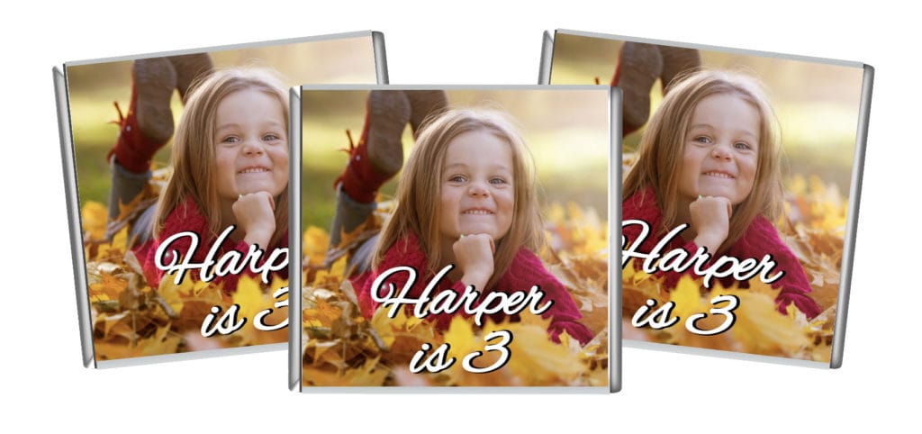 upload your own photo kids party petite custom chocolates