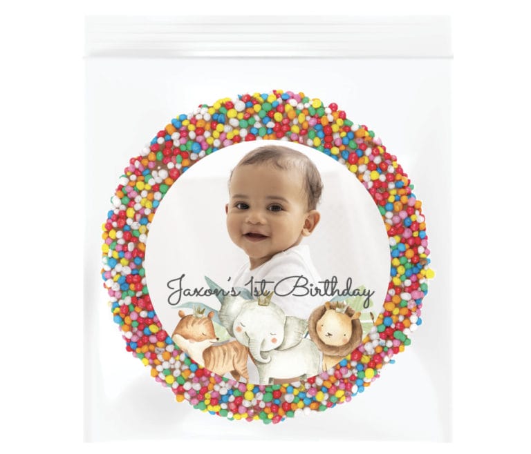 Watercolour Baby Animals Personalised Photo Giant Chocolate Freckle