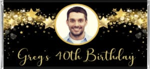 black & gold stars personalised chocolate bars photo