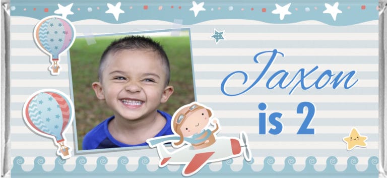 Up & Away Personalised Photo Kids Party Chocolate Bars