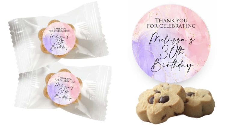 Purple & Pink Marble Personalised Mini Cookies