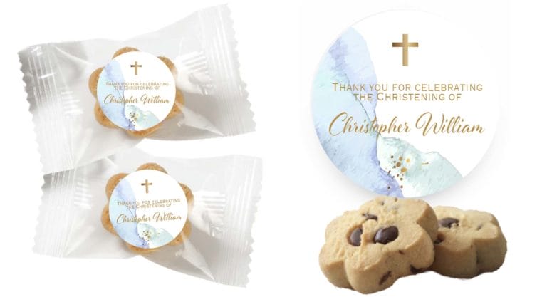 Blue & Turquoise Watercolours Custom Mini Cookies