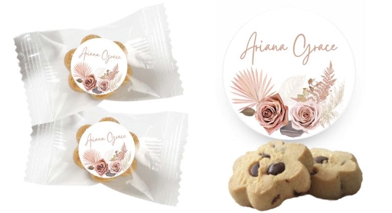 Dired Palms Floral Boho Personalised Mini Cookies