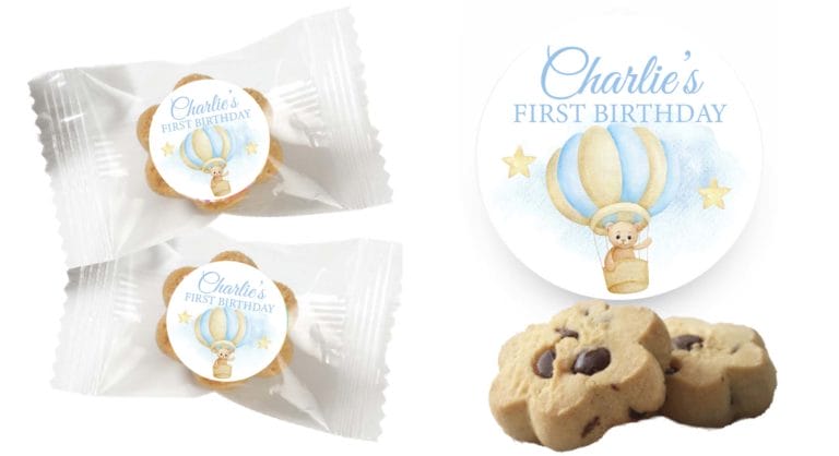 Teddy & Hot Air Personalised Mini Cookies