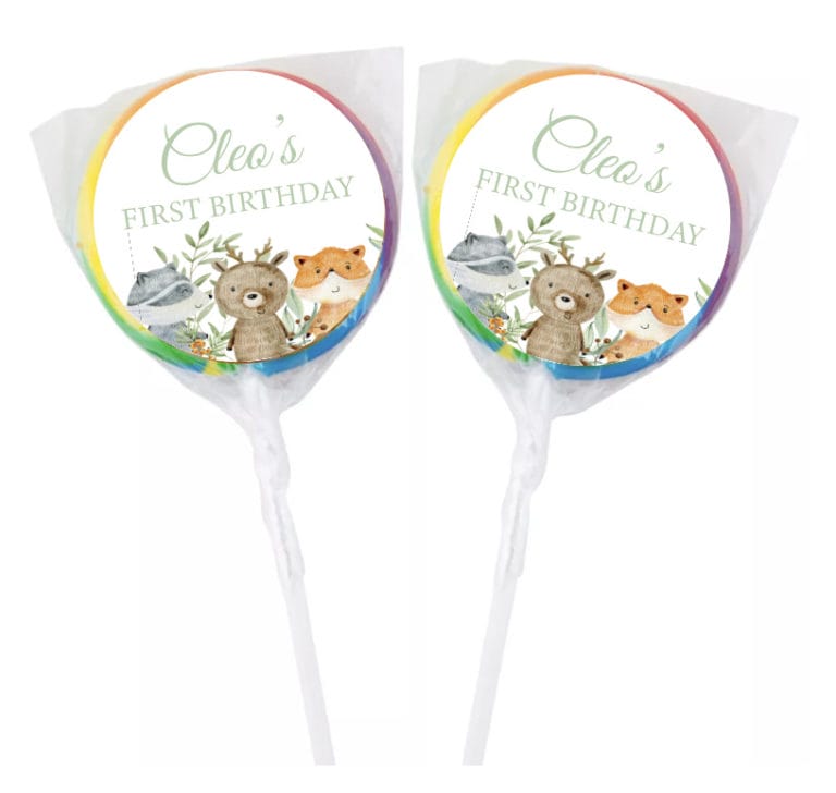 Watercolour Woodlands Cuties Personalised Lollipops
