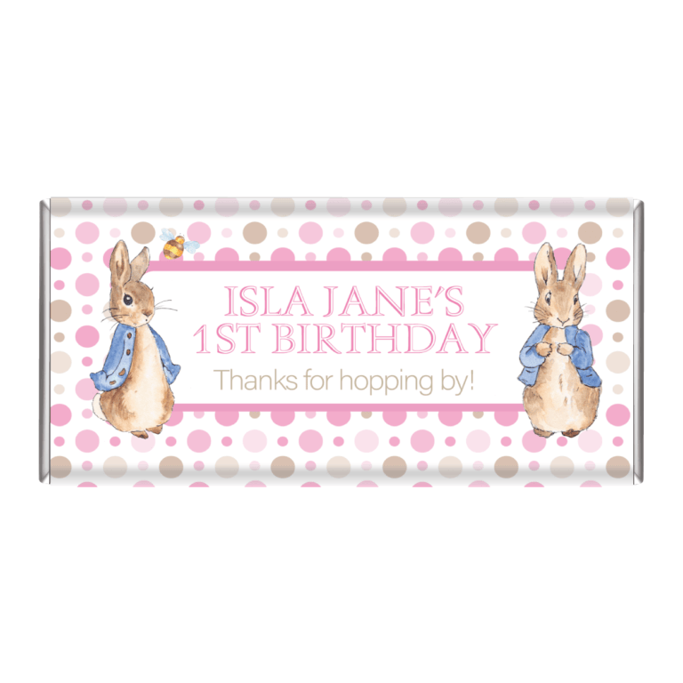 Peter Rabbit Pink Design Chocolate Favours