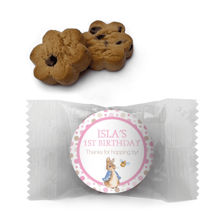 Pink Peter Rabbit Personalised Mini Cookies