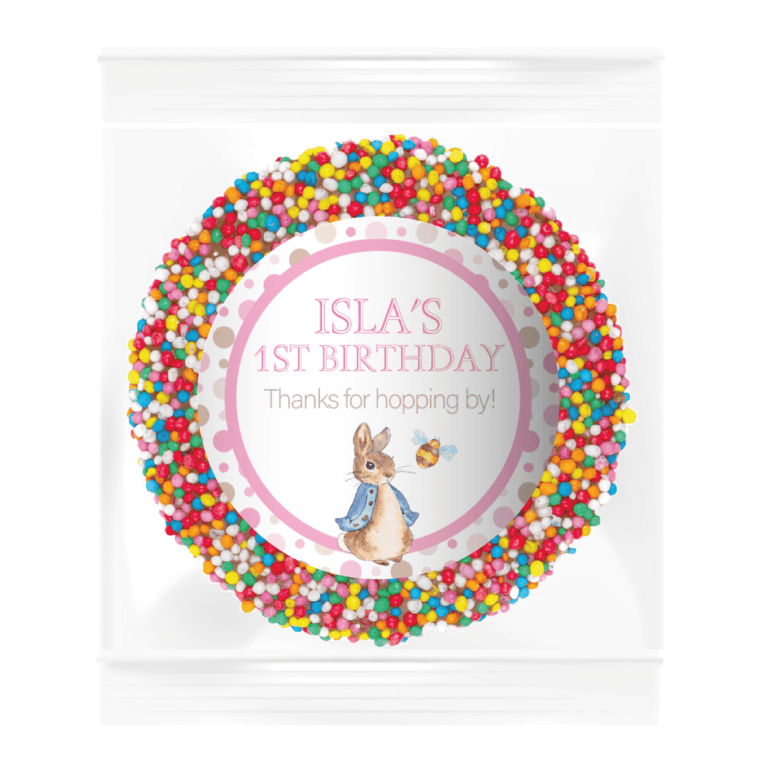 Pink Peter Rabbit Personalised Giant Chocolate Freckle