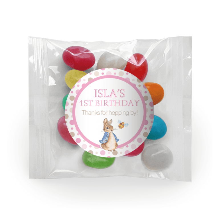 Pink Peter Rabbit Theme Custom Jelly Bean Bags