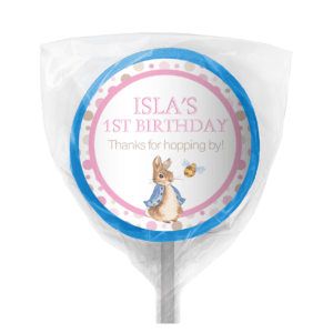 pink peter rabbit personalised mini cookies