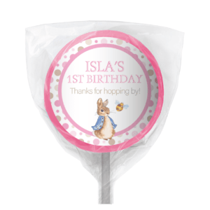 pink peter rabbit personalised mini cookies