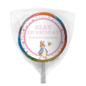 pink peter rabbit personalised mini cookies