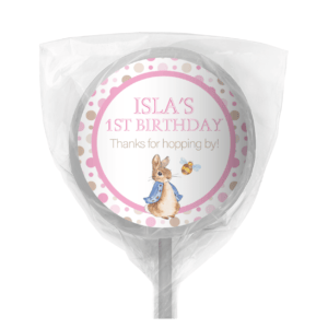 pink peter rabbit personalised mini cookies