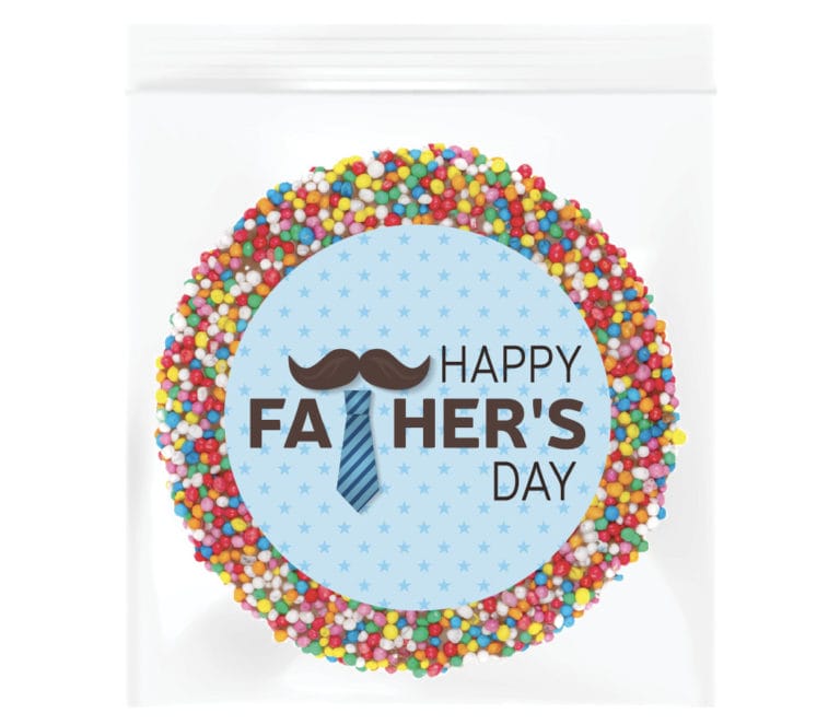 Tie & Moustache Fathers Day Personalised Giant Chocolate Freckle