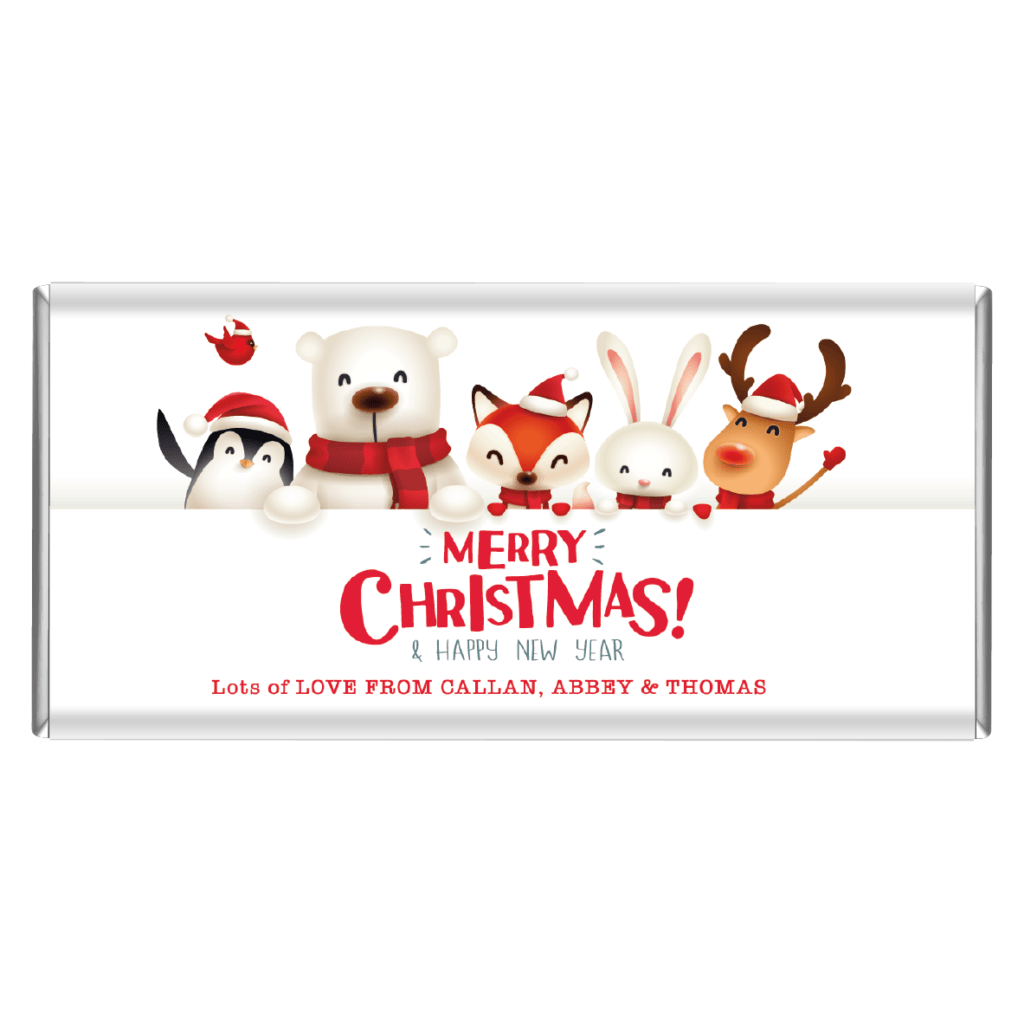 christmas cuties personalised chocolate bars