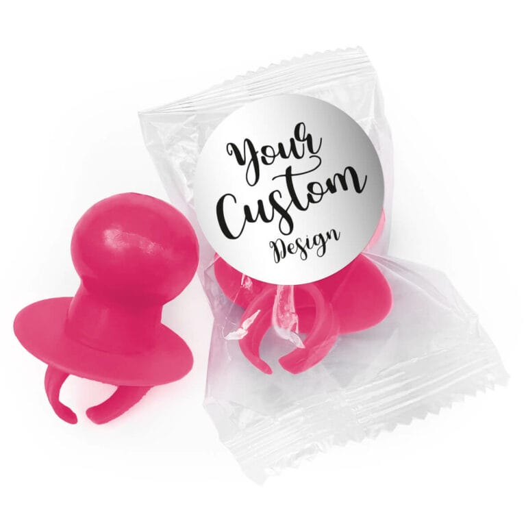 Custom Designed Pink Baby Dummy Hard Candy Lolly