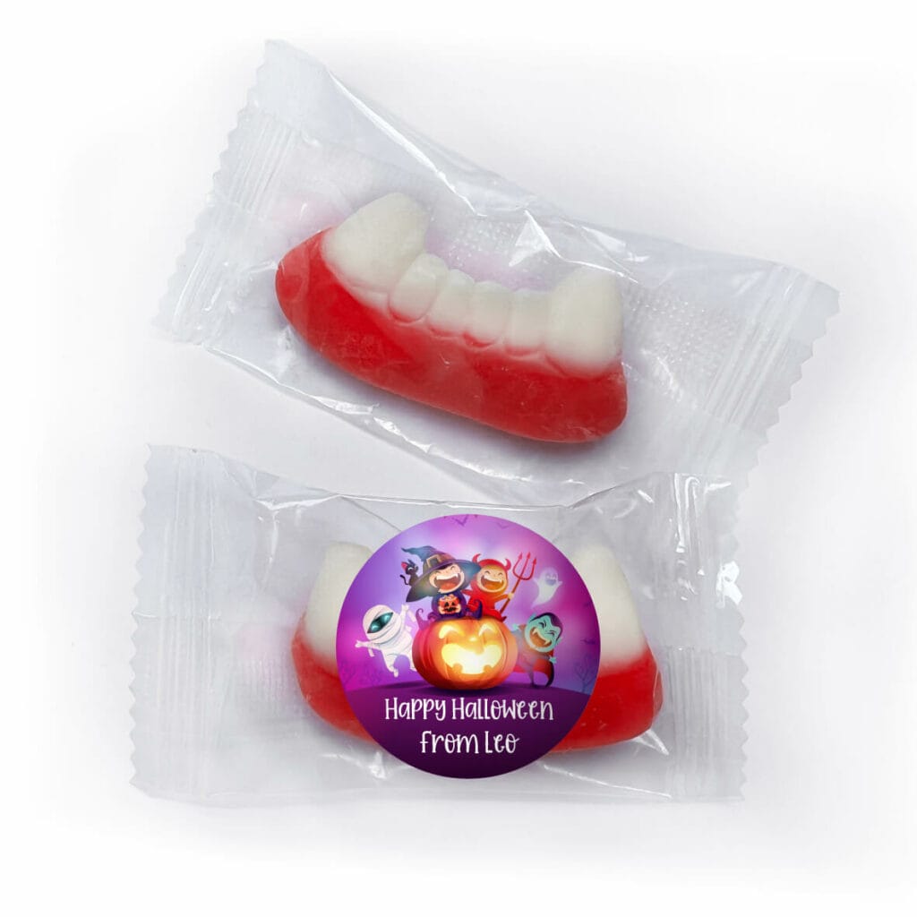 favour perfect favor teeth with custom label spooky kids