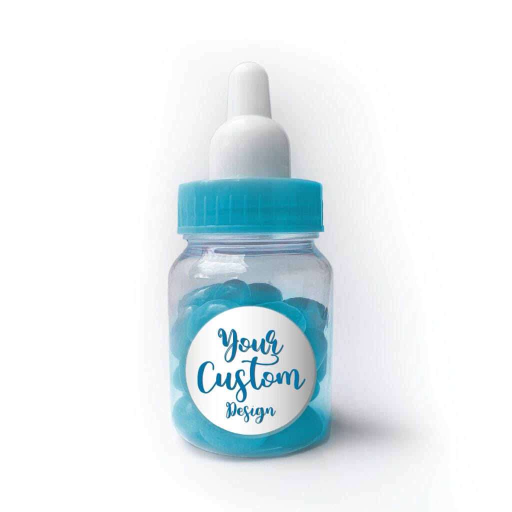 pink floral elephant custom baby bottle jelly beans