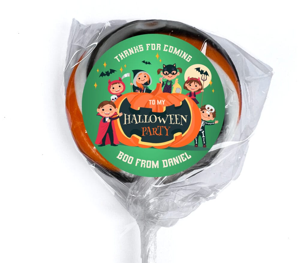 halloween party personalised lollipops