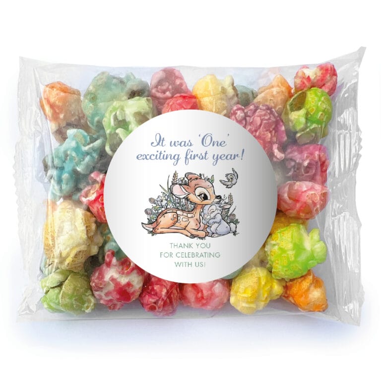 Bambi Deer Personalised Rainbow Popcorn Bags