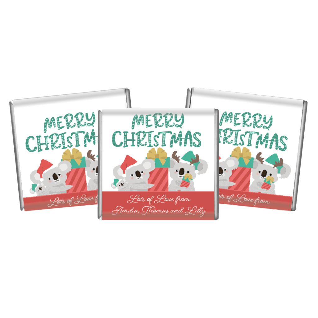 christmas koalas personalised chocolate bars (copy)