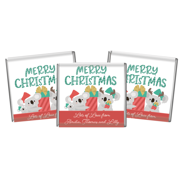 Christmas Koalas Petite Personalised Chocolates