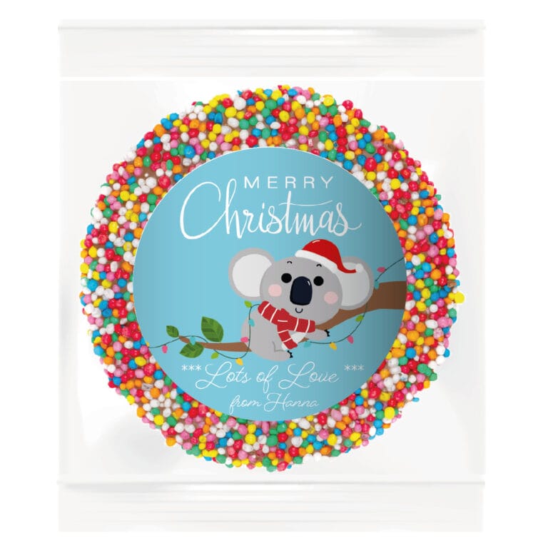 Christmas Koala Cutie Personalised Giant Chocolate Freckle