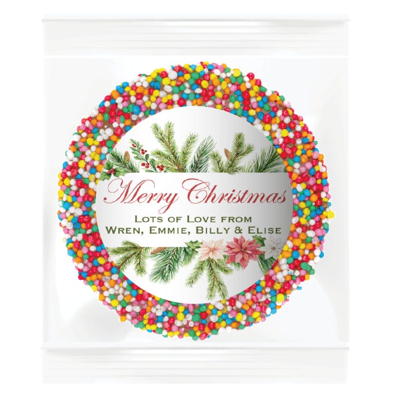 Watercolour Christmas Personalised Giant Chocolate Freckle