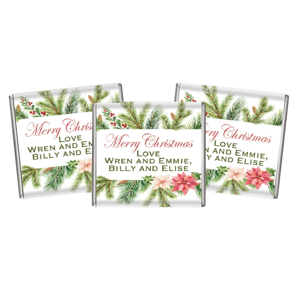 watercolour christmas petite chocolate favours