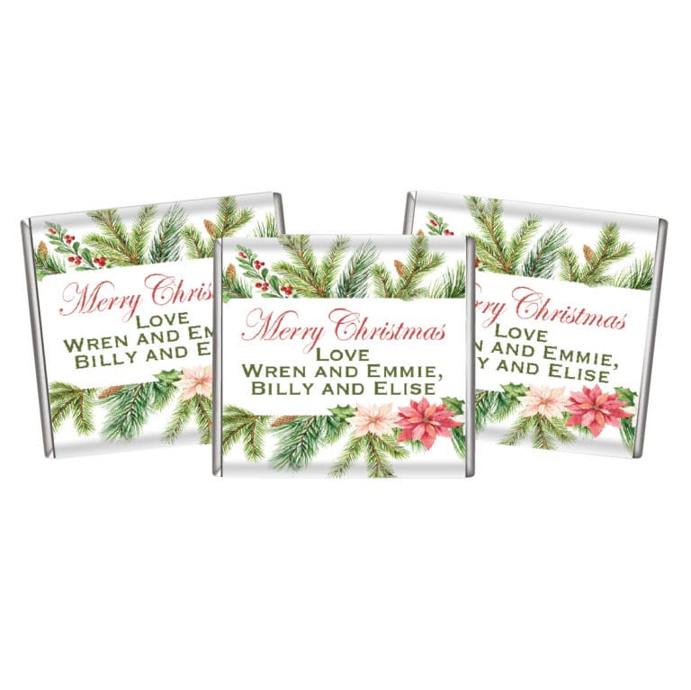 Watercolour Christmas Petite Personalised Chocolates
