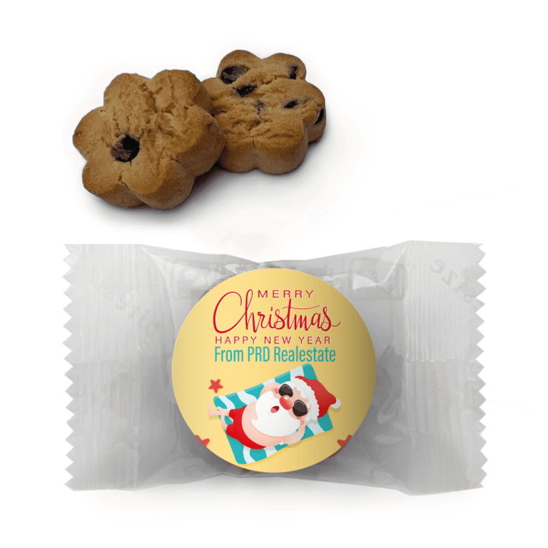 Sunbaking Santa Personalised Mini Cookies