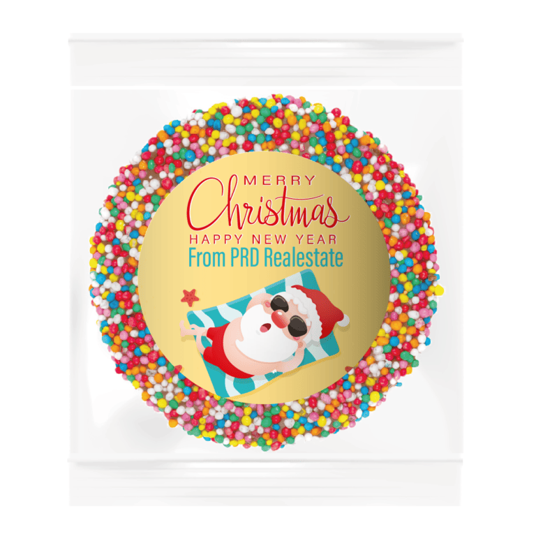 Sunbaking Santa Personalised Giant Chocolate Freckle